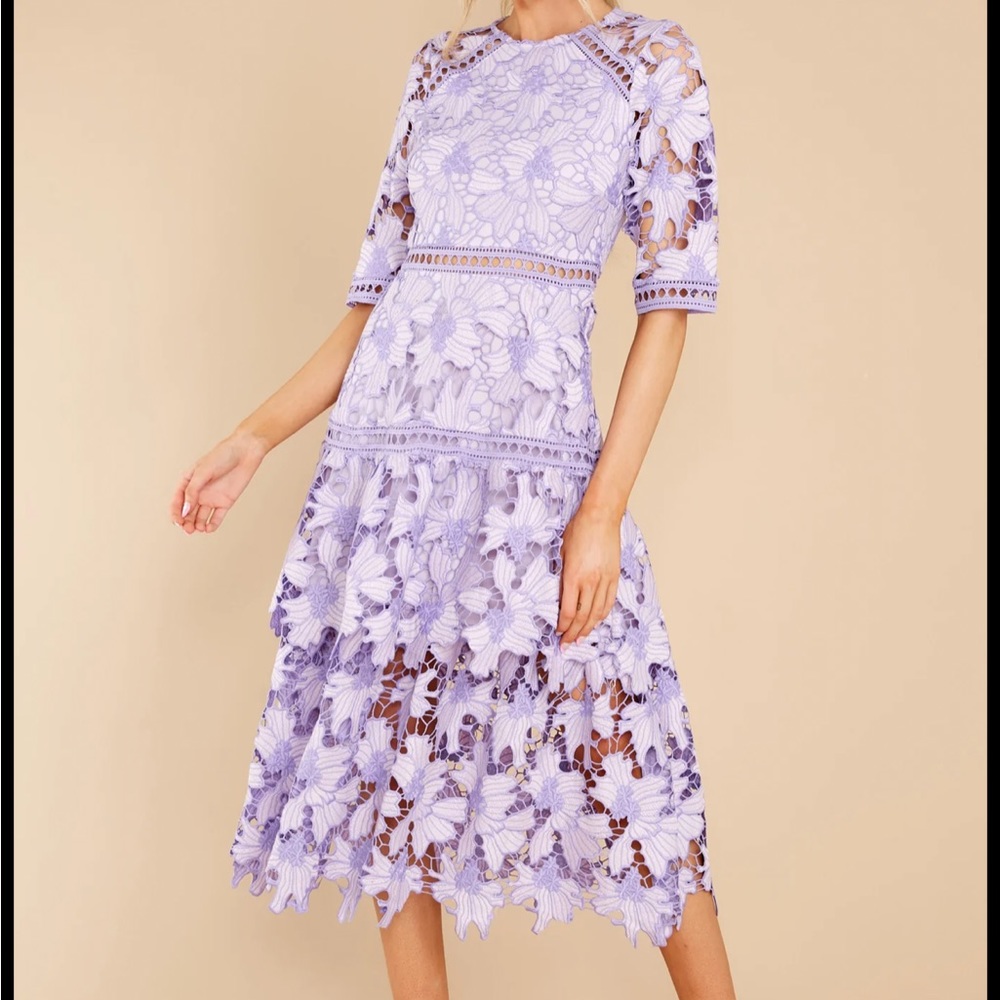 Lace Purple Midi Dress